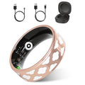 Elnamo Smart Ring, Health/Fitness/Sleep/Stress/HRV Tracker With Magnetic Charging Case, Compatible With IOS & Android (For Women & Men) (7-Day Battery) (Gold & White)