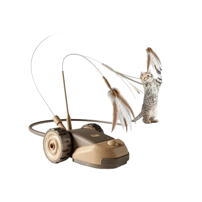 Elanmo Smart Remote-Controlled Toy Car With Feather Bait Attachment (Toy For Cats)