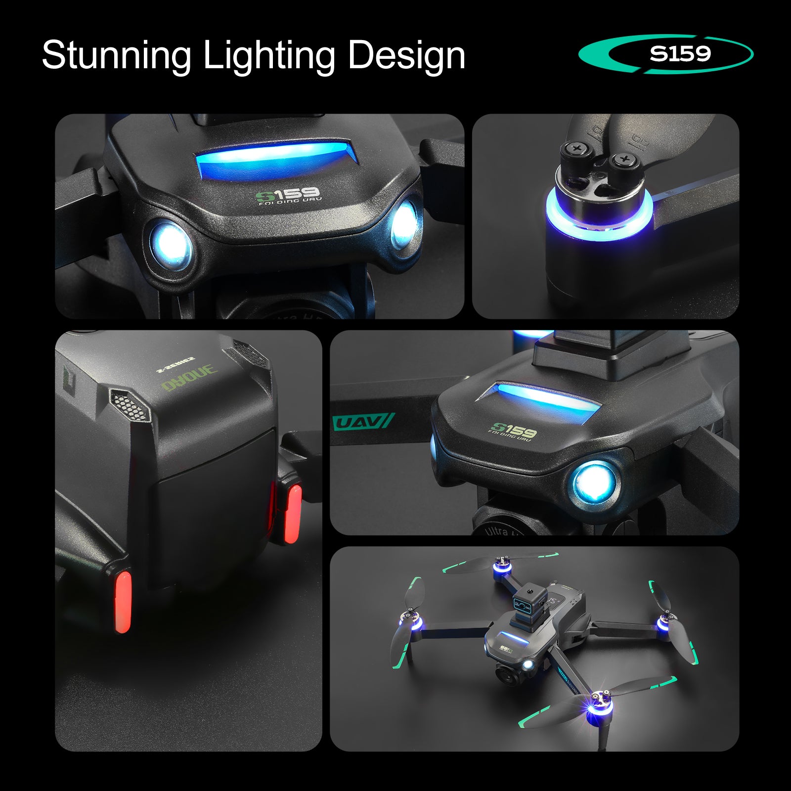 Elanmo S159 Drone 2026  (5GHz Wi-Fi Support) Real 4K Camera, Aerial Photography, Remote Controller Wth Built-in Screen