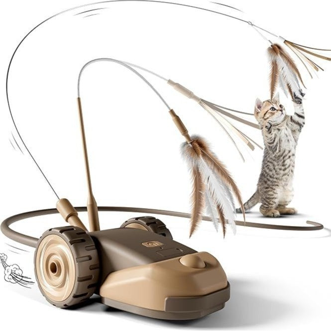 Elanmo Smart Remote-Controlled Toy Car With Feather Bait Attachment (Toy For Cats)